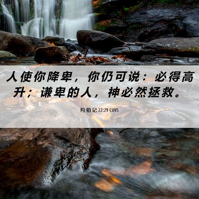 Picture 06 - 约 伯 记 22:29 CUVS - 人 使 你 降 卑 ， 你 仍 可 说 ： 必 - Bible Verse Picture