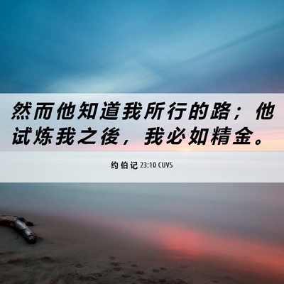 Picture 06 - 约 伯 记 23:10 CUVS - 然 而 他 知 道 我 所 行 的 路 ； 他 - Bible Verse Picture