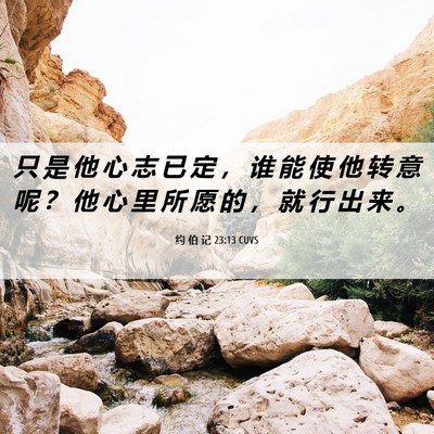 Picture 06 - 约 伯 记 23:13 CUVS - 只 是 他 心 志 已 定 ， 谁 能 使 他 - Bible Verse Picture