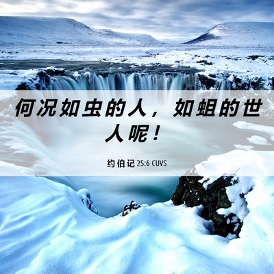Picture 06 - 约 伯 记 25:6 CUVS - 何 况 如 虫 的 人 ， 如 蛆 的 世 人 - Bible Verse Picture