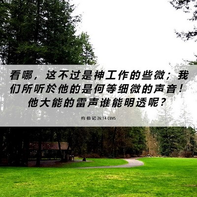 Picture 06 - 约 伯 记 26:14 CUVS - 看 哪 ， 这 不 过 是 神 工 作 的 些 - Bible Verse Picture