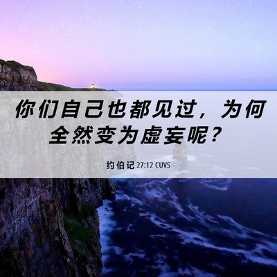 Picture 06 - 约 伯 记 27:12 CUVS - 你 们 自 己 也 都 见 过 ， 为 何 全 - Bible Verse Picture