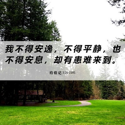 Picture 06 - 约 伯 记 3:26 CUVS - 我 不 得 安 逸 ， 不 得 平 静 ， 也 - Bible Verse Picture