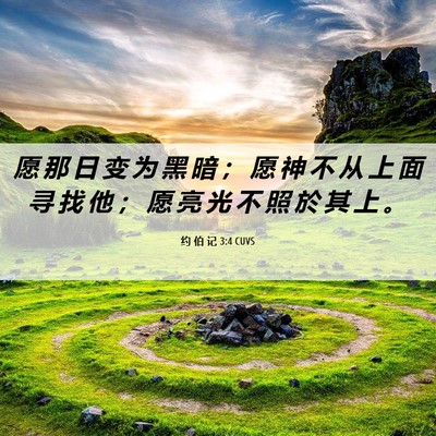 Picture 06 - 约 伯 记 3:4 CUVS - 愿 那 日 变 为 黑 暗 ； 愿 神 不 从 - Bible Verse Picture