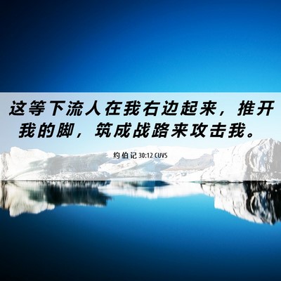 Picture 06 - 约 伯 记 30:12 CUVS - 这 等 下 流 人 在 我 右 边 起 来 ， - Bible Verse Picture