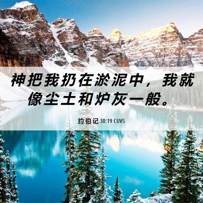 Picture 06 - 约 伯 记 30:19 CUVS - 神 把 我 扔 在 淤 泥 中 ， 我 就 像 - Bible Verse Picture