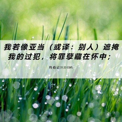 Picture 06 - 约 伯 记 31:33 CUVS - 我 若 像 亚 当 （ 或 译 ： 别 人 ） - Bible Verse Picture