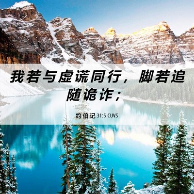 Picture 06 - 约 伯 记 31:5 CUVS - 我 若 与 虚 谎 同 行 ， 脚 若 追 随 - Bible Verse Picture
