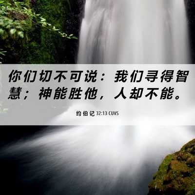 Picture 06 - 约 伯 记 32:13 CUVS - 你 们 切 不 可 说 ： 我 们 寻 得 智 - Bible Verse Picture