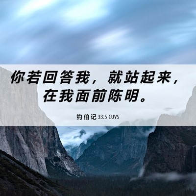 Picture 06 - 约 伯 记 33:5 CUVS - 你 若 回 答 我 ， 就 站 起 来 ， 在 - Bible Verse Picture