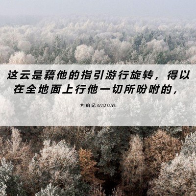 Picture 06 - 约 伯 记 37:12 CUVS - 这 云 是 藉 他 的 指 引 游 行 旋 转 - Bible Verse Picture