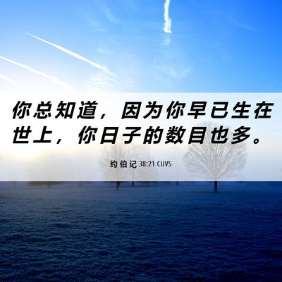Picture 06 - 约 伯 记 38:21 CUVS - 你 总 知 道 ， 因 为 你 早 已 生 在 - Bible Verse Picture