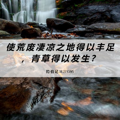 Picture 06 - 约 伯 记 38:27 CUVS - 使 荒 废 凄 凉 之 地 得 以 丰 足 ， - Bible Verse Picture