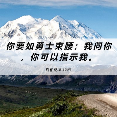 Picture 06 - 约 伯 记 38:3 CUVS - 你 要 如 勇 士 束 腰 ； 我 问 你 ， - Bible Verse Picture