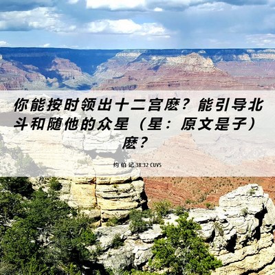 Picture 06 - 约 伯 记 38:32 CUVS - 你 能 按 时 领 出 十 二 宫 麽 ？ 能 - Bible Verse Picture
