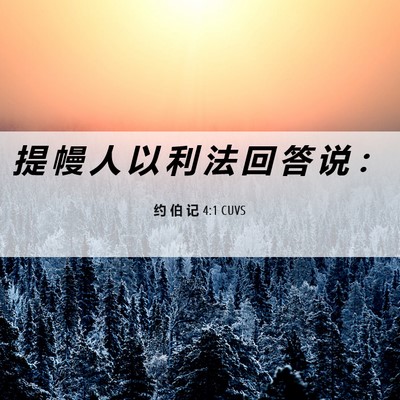 Picture 06 - 约 伯 记 4:1 CUVS - 提 幔 人 以 利 法 回 答 说 - Bible Verse Picture