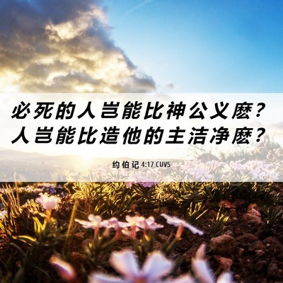 Picture 06 - 约 伯 记 4:17 CUVS - 必 死 的 人 岂 能 比 神 公 义 麽 ？ - Bible Verse Picture