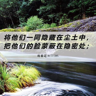 Picture 06 - 约 伯 记 40:13 CUVS - 将 他 们 一 同 隐 藏 在 尘 土 中 ， - Bible Verse Picture