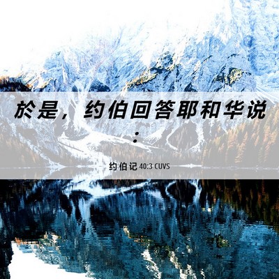 Picture 06 - 约 伯 记 40:3 CUVS - 於 是 ， 约 伯 回 答 耶 和 华 说 - Bible Verse Picture