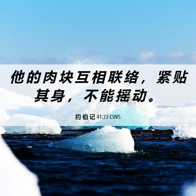 Picture 06 - 约 伯 记 41:23 CUVS - 他 的 肉 块 互 相 联 络 ， 紧 贴 其 - Bible Verse Picture