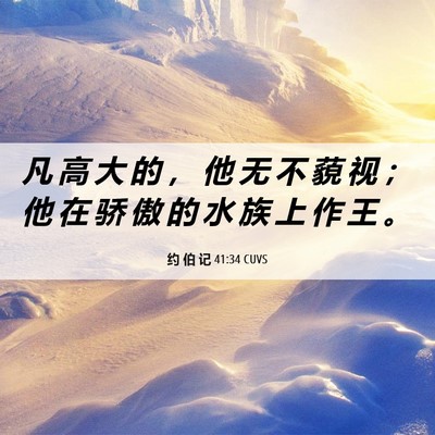 Picture 06 - 约 伯 记 41:34 CUVS - 凡 高 大 的 ， 他 无 不 藐 视 ； 他 - Bible Verse Picture