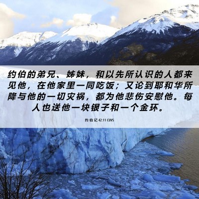 Picture 06 - 约 伯 记 42:11 CUVS - 约 伯 的 弟 兄 、 姊 妹 ， 和 以 先 - Bible Verse Picture