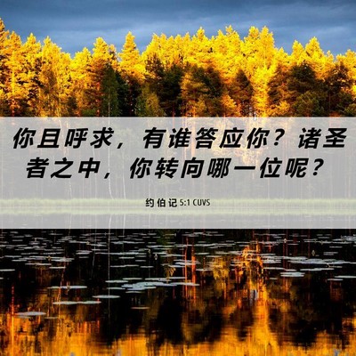 Picture 06 - 约 伯 记 5:1 CUVS - 你 且 呼 求 ， 有 谁 答 应 你 ？ 诸 - Bible Verse Picture