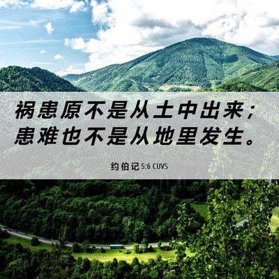 Picture 06 - 约 伯 记 5:6 CUVS - 祸 患 原 不 是 从 土 中 出 来 ； 患 - Bible Verse Picture