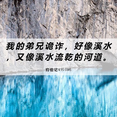 Picture 06 - 约 伯 记 6:15 CUVS - 我 的 弟 兄 诡 诈 ， 好 像 溪 水 ， - Bible Verse Picture