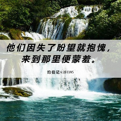 Picture 06 - 约 伯 记 6:20 CUVS - 他 们 因 失 了 盼 望 就 抱 愧 ， 来 - Bible Verse Picture