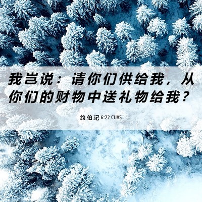 Picture 06 - 约 伯 记 6:22 CUVS - 我 岂 说 ： 请 你 们 供 给 我 ， 从 - Bible Verse Picture