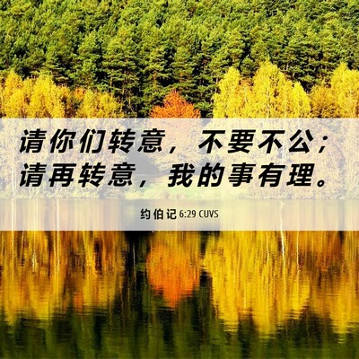Picture 06 - 约 伯 记 6:29 CUVS - 请 你 们 转 意 ， 不 要 不 公 ； 请 - Bible Verse Picture