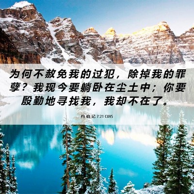Picture 06 - 约 伯 记 7:21 CUVS - 为 何 不 赦 免 我 的 过 犯 ， 除 掉 - Bible Verse Picture