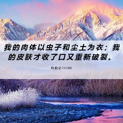 Picture 06 - 约 伯 记 7:5 CUVS - 我 的 肉 体 以 虫 子 和 尘 土 为 衣 - Bible Verse Picture