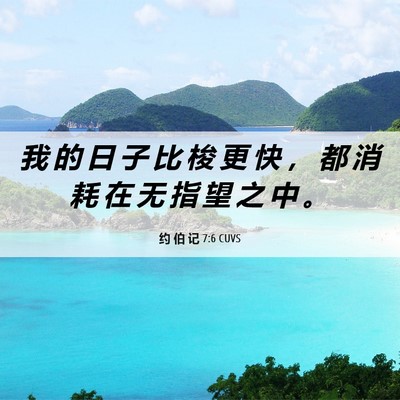 Picture 06 - 约 伯 记 7:6 CUVS - 我 的 日 子 比 梭 更 快 ， 都 消 耗 - Bible Verse Picture
