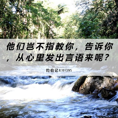 Picture 06 - 约 伯 记 8:10 CUVS - 他 们 岂 不 指 教 你 ， 告 诉 你 ， - Bible Verse Picture