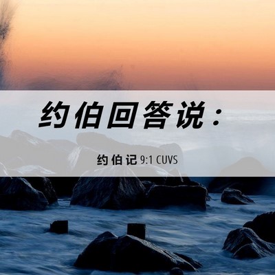 Picture 06 - 约 伯 记 9:1 CUVS - 约 伯 回 答 说 - Bible Verse Picture