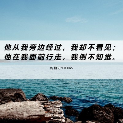 Picture 06 - 约 伯 记 9:11 CUVS - 他 从 我 旁 边 经 过 ， 我 却 不 看 - Bible Verse Picture