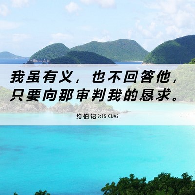 Picture 06 - 约 伯 记 9:15 CUVS - 我 虽 有 义 ， 也 不 回 答 他 ， 只 - Bible Verse Picture