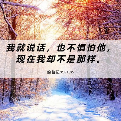 Picture 06 - 约 伯 记 9:35 CUVS - 我 就 说 话 ， 也 不 惧 怕 他 ， 现 - Bible Verse Picture