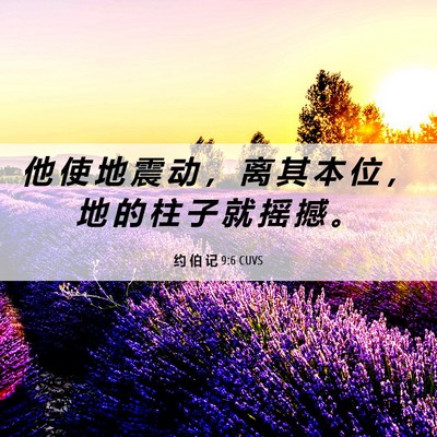 Picture 06 - 约 伯 记 9:6 CUVS - 他 使 地 震 动 ， 离 其 本 位 ， 地 - Bible Verse Picture