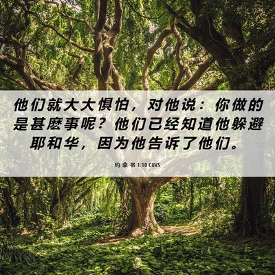 Picture 06 - 约 拿 书 1:10 CUVS - 他 们 就 大 大 惧 怕 ， 对 他 说 ： - Bible Verse Picture