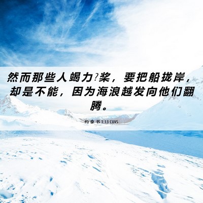 Picture 06 - 约 拿 书 1:13 CUVS - 然 而 那 些 人 竭 力 ? 桨 ， 要 把 船 - Bible Verse Picture