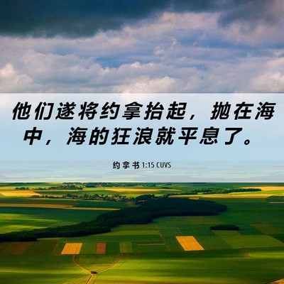 Picture 06 - 约 拿 书 1:15 CUVS - 他 们 遂 将 约 拿 抬 起 ， 抛 在 海 - Bible Verse Picture