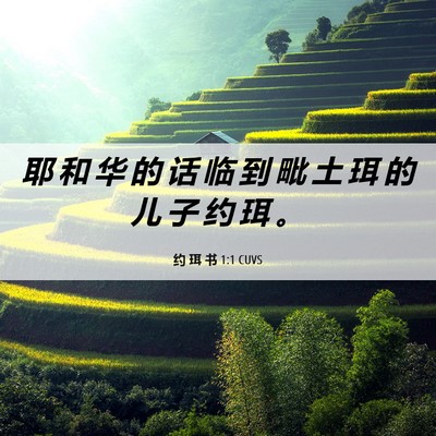 Picture 06 - 约 珥 书 1:1 CUVS - 耶 和 华 的 话 临 到 毗 土 珥 的 儿 - Bible Verse Picture