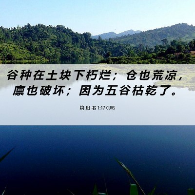 Picture 06 - 约 珥 书 1:17 CUVS - 谷 种 在 土 块 下 朽 烂 ； 仓 也 荒 - Bible Verse Picture