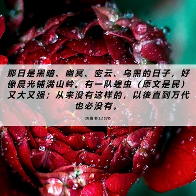 Picture 06 - 约 珥 书 2:2 CUVS - 那 日 是 黑 暗 、 幽 冥 、 密 云 、 - Bible Verse Picture