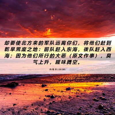 Picture 06 - 约 珥 书 2:20 CUVS - 却 要 使 北 方 来 的 军 队 远 离 你 - Bible Verse Picture