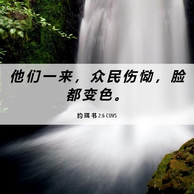 Picture 06 - 约 珥 书 2:6 CUVS - 他 们 一 来 ， 众 民 伤 恸 ， 脸 都 - Bible Verse Picture