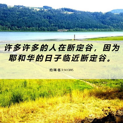 Picture 06 - 约 珥 书 3:14 CUVS - 许 多 许 多 的 人 在 断 定 谷 ， 因 - Bible Verse Picture